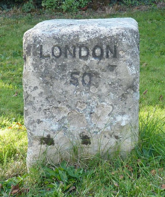 Old Milestone by the former A1198 in Caxton