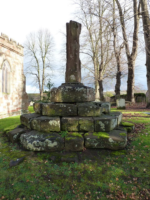 Medieval cross base in the churchyard