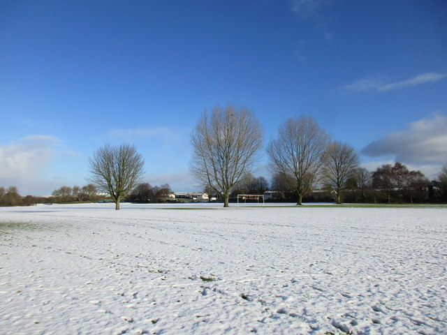 Snow on Foxhills Sports Field