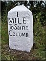 Old Milestone by the former A39, west of Tregamere