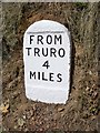 SW7645 : Old Milestone by the former A390, near Saveock by Ian Thompson