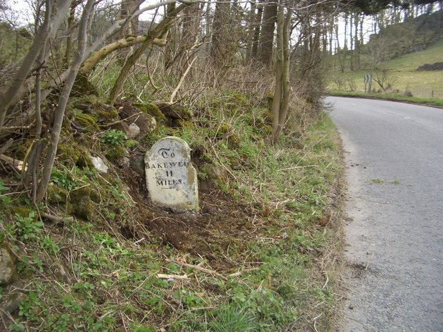 Old Milestone by the B5056, north of Nut Wood