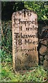 SK0380 : Old Milestone by the B5470, Tunstead Milton by A Rosevear & J Higgins