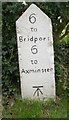 Old Milestone by the former A35, east of Charmouth