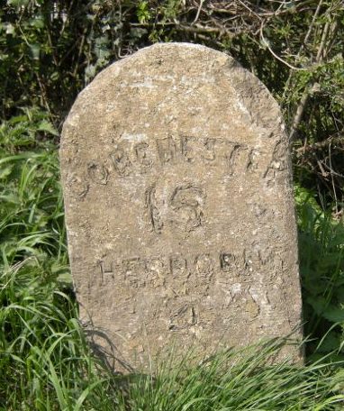 Old Milestone by the A352, Street Lane, south of Sherborne