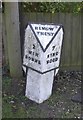 SU0400 : Old Milepost by Wimborne Road, Wimborne Minster by J Tybjerg