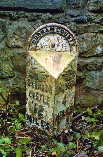 Old Milepost by the A67, High Coniscliffe