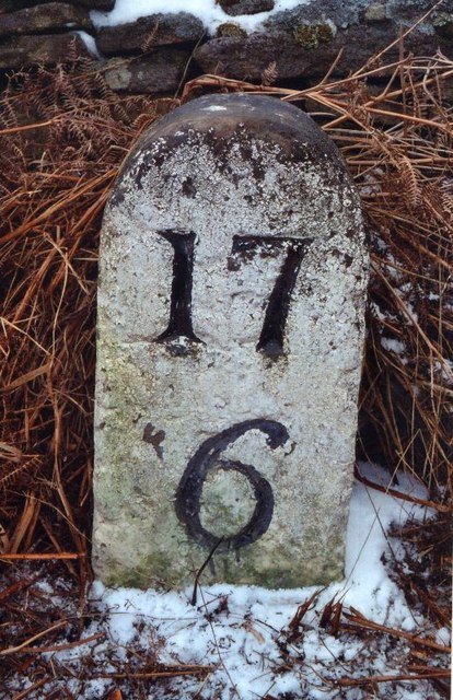 Old Milestone by the B6296, north east of Satley