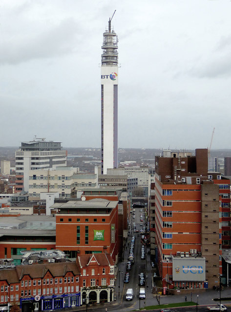 Lionel Street and the Post Office Tower, Birmingham