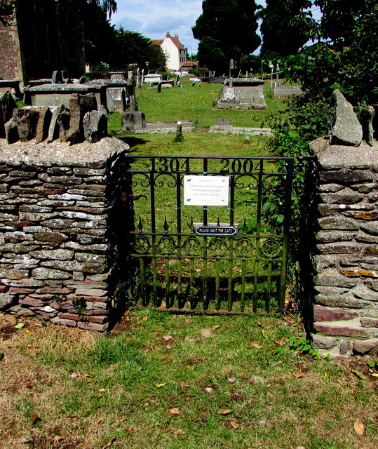 700th Anniversary gate at the southern entrance to St James the Great churchyard, Westerleigh