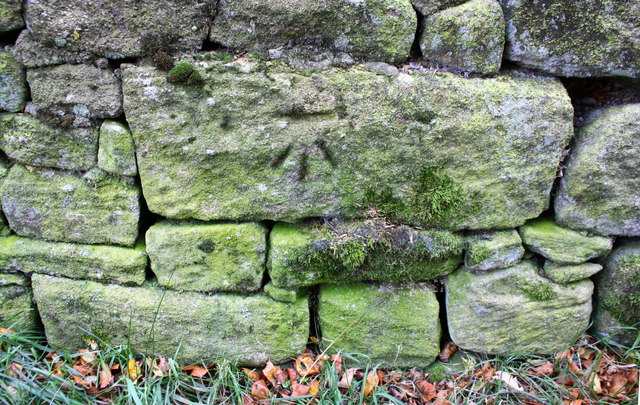 Benchmark on wall of Branshaw Golf Course