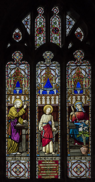 Stained glass window, St Swithun's church, Retford