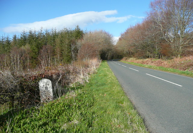 Milestone on an old route from Ayr to Girvan 