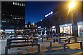 TQ2982 : Benches outside Euston Station by DS Pugh