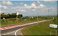 The A487 at the junction with Ffordd y Parc