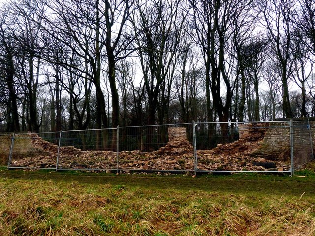 Part of the wall surrounding Crosby Hall Estate has collapsed