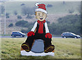 A festive Oor Wullie at Tweedbank Roundabout