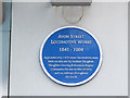 Blue plaque on the Bristol Ibis Hotel