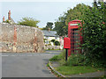 Phone box, post box, wall, Wendens Ambo