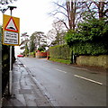 Warning sign in English and Welsh, Lisvane Road, Llanishen, Cardiff