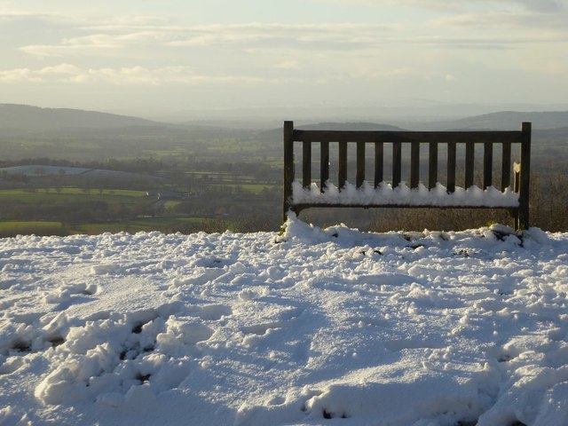 A snowy seat with a view