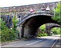 Imperial and metric on a Westerleigh Road railway bridge, Westerleigh