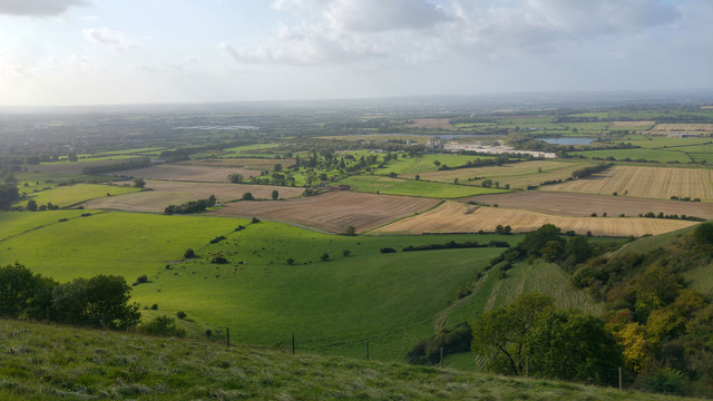 View north west from viewpoint on Westbury Hill, near Bratton Camp and Westbury White Horse, Wiltshire