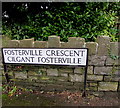 Bilingual name sign in Abergavenny