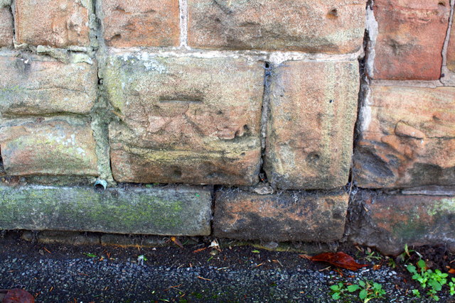 Benchmark on wall post between Nos 306 and 308 St Albans Road