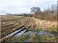 Waterlogged field entrance beside Mill Lane