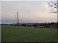 Power line across the fields