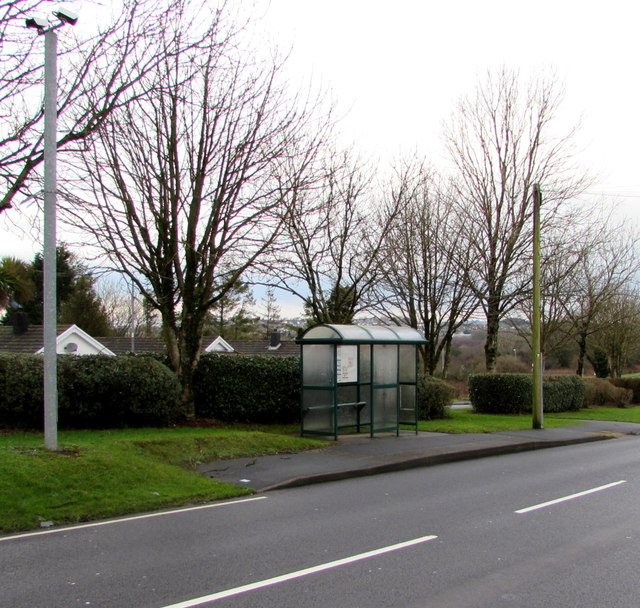 CCTV cameras near a bus shelter, Pentlepoir