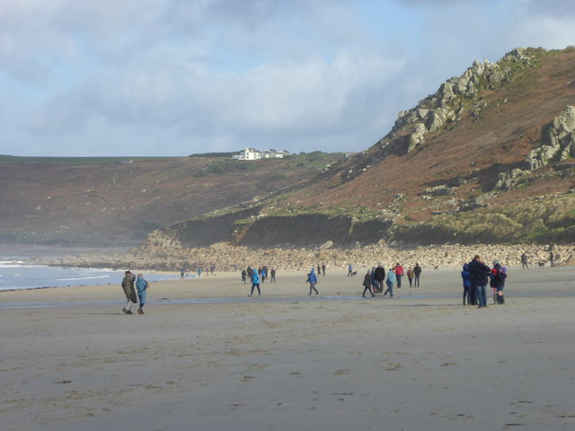 New Year's Day 2018 on the beach at Sennen
