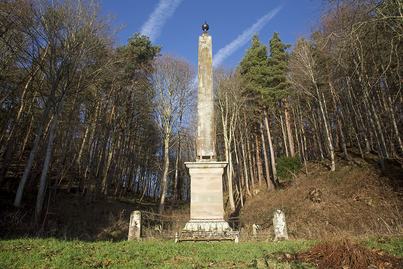 The Lord Dunglass Obelisk on the Hirsel... © Walter Baxter cc-by-sa/2.0 ...