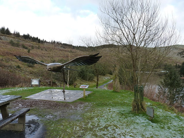 Red Kite sculpture beside the path