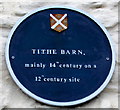 SO3014 : Tithe Barn blue plaque, Abergavenny by Jaggery