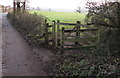 Wooden gate to a public footpath, Maerdy Lane, Lisvane, Cardiff