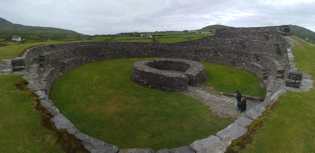 Panoramic view of Cahergal Stone Fort, near Cahersiveen, County Kerry