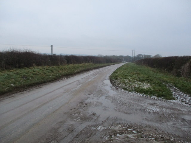 An  ice  covered  Mill  Road  toward  Burton  Fleming