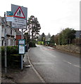 Warning sign - No footway for ? mile, Lisvane Road, Lisvane, Cardiff