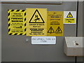 Warning notices Uffnells Farm substation, Worcester