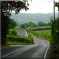 The B4337 descending to Tal-sarn in Ceredigion