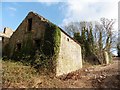 Derelict buildings, below Banwell Hill