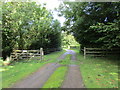 Gate on the driveway to Lewcome Manor and St. James