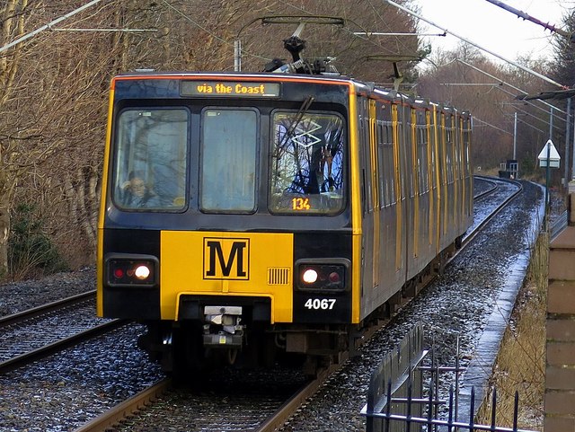 Metro train approaching Meadow Well Station