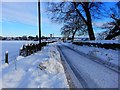 Looking down Lethame Road to Strathaven after a heavy snowfall