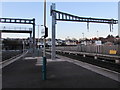 ST3088 : Recently-installed electrification bracket, Newport railway station by Jaggery