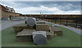 Climbing blocks on the promenade at the Headland, Hartlepool