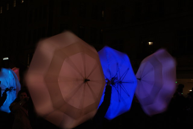View of Cirque Bijou's "The Umbrella Project" on Piccadilly #2