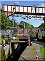 Canal lock and footbridge in Stoke-on-Trent